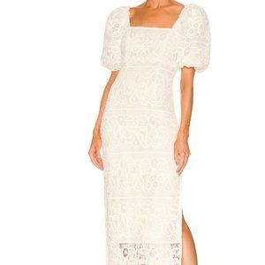 Saylor Keaton Midi Dress Size Small Ivory